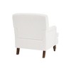 Zeus & Ruta Vintage Linen Armchair with Upholstered and Antique Solid Wood Legs, Single Accent Chair for Home - 4 of 4