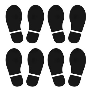 Unique Bargains Home Classroom Floor Stairs Decal PVC Footprint Sticker 4 Pairs - 1 of 4