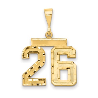 Black Bow Jewelry 14K Yellow Gold, Varsity Collection, Medium D/C Pendant Number 26