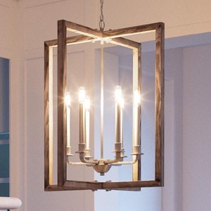 Urban Ambiance Luxury Modern Farmhouse Chandelier,  28-3/4"H x 26"W,  Galvanized Steel Finish, UHP2741 - 1 of 4