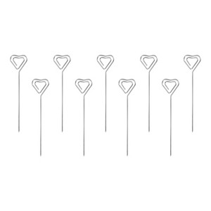 Unique Bargains Reusable Drink Appetizer Stainless Steel Heart Head Cocktail Picks 5" 9 Pcs - 1 of 4