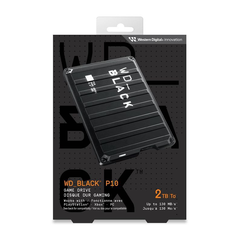 Western Digital BLACK P10 2TB External USB 3.2 Gen 1 Portable Hard Drive - Black, 1 of 9