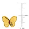 EVERLY JEWELRY | Yellow Plated Sterling Silver 1/5 CT TGW Garnet Fashion Post Earrings - 2 of 4