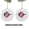 San Diego State University Primary Logo Porcelain Scalloped Holiday Christmas Tree Ornament  2.8" (7.1 cm) - 2 of 4