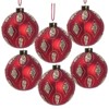 Syemin Decorative Objects Beauty Christmas Ball Ornaments Glass Decorative for Holiday Party Decorations Set of 6, Red, 3.9"*3.9"*3.9" - 2 of 4