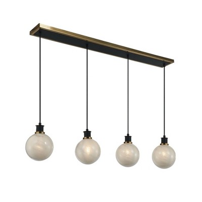 Artcraft Lighting Gem 4 - Light Island Pendant Light in  Black/Brushed Brass