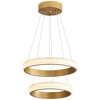 POWLIG Modern 2 light Integrated LED Gold Pendant Light Ring Chandelier Adjustable Height for Dining Room Living Room - 2 of 4