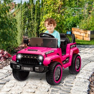 12V Kids Ride on Car, Children's Electric Vehicle, Kids Car Gift, Electric Toy Car for Toddlers with Remote Control, Lights - 1 of 4