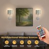 DORESshop 25 in.1-Light Chrome Dimmable Wall Sconce Set of 2, Half Cylinder Wall Lights with Remote for Bedroom, Living Room - 4 of 4