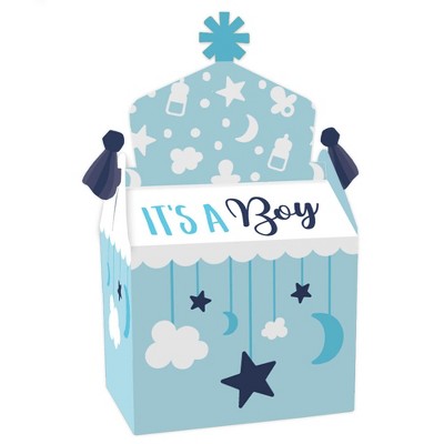 Big Dot of Happiness It's a Boy - Treat Box Party Favors - Blue Baby Shower Goodie Gable Boxes - Set of 12