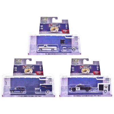 "Hot Pursuit Hitch & Tow" Series 1 Set of 3 pieces 1/64 Die Cast Model Cars by Greenlight