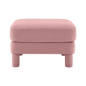 Sapphtopaz Modern Ottoman with Thick Upholstered Foot Stool for Sofa with Wood Cylindrical Legs End of Bed Bench for Living Room,Bedroom - 1 of 4