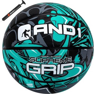 AND1 Supreme Grip Rubber Basketball: Official Regulation Size 7 (29.5 inches) Deep Channel Construction, Made for Indoor Outdoor Games - 1 of 4