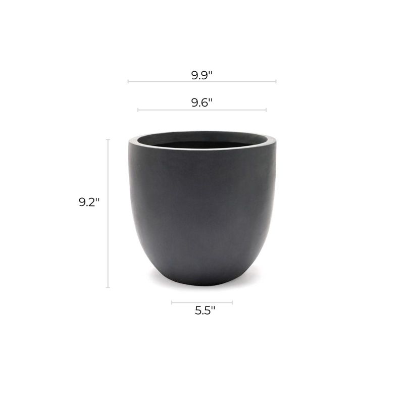 LuxenHome Round Tapered 9.2" H House Planter, Indoor/Outdoor Black, 3 of 12