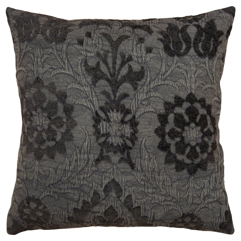 20&#34;x20&#34; Oversize Medallion Poly Filled Square Throw Pillow Charcoal - Rizzy Home, 1 of 8