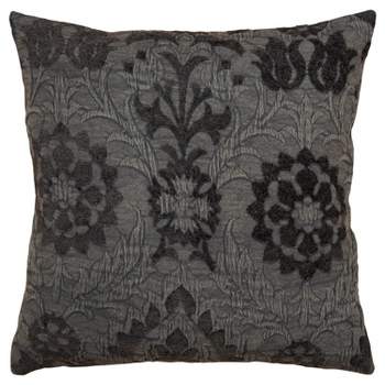 20"x20" Oversize Medallion Poly Filled Square Throw Pillow Charcoal - Rizzy Home