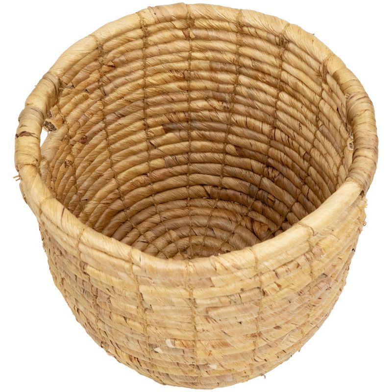 Northlight Set of 3 Bisque Woven Round Water Hyacinth Storage Baskets 13.75", 3 of 7