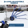 Heavy Duty Snow Shovel with Wheels, 5-Position Angle & Height Adjustable Handle, Sidewalk Yard Snow Plow, Driveway Snow Removal - 2 of 4