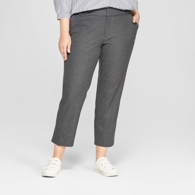 grey plus size pants
