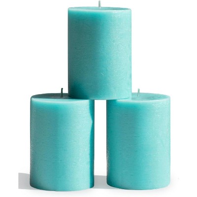 3x4 inch Pillar Candles Set of 3 ¨C Unscented Dripless Rustic Candles for Decor, Centerpieces, Weddings