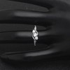 Wedding Ring Set for Women Sterling Silver 3 Stone Engagement Ring Ginger Lyne Collection - 2 of 4