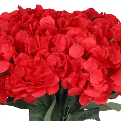 REGALWOVEN Silk Decorative Artificial Hydrangea Flowers 17.7" 6 Pcs