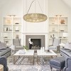 ALOADECOR Unique/Statement Soft Gold Wagon Wheel Chandelier With Crystal Beads Accents - 4 of 4