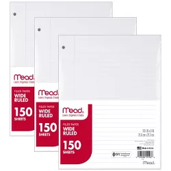 Mead Notebook Filler Paper, Wide Ruled, 150 Sheets Per Pack, 3 Packs