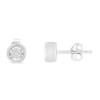 Haus of Brilliance Silver 1/5 Cttw Diamond Miracle-Set Bezel Barrel Style Stud Earrings - 2 of 4
