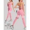 Women's Seamless Butt Lift Tummy Control Yoga Jumpsuit with Long Pants Striped Sports Bodysuit - 3 of 4