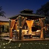 10 x 10 FT Hardtop Double Roof Canopy with Netting and Curtains,Outdoor Gazebo Aluminum Frame for Patio - 2 of 4