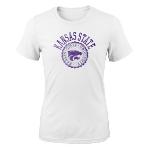 NCAA Kansas State Wildcats Girls' White Crew T-Shirt - 1 of 1