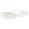 YOOCOZZ Twin Size Wooden Daybed with Fence Guardrails and 2 Storage Drawers, Convertible into an Independent Floor Bed and Daybed - 3 of 4