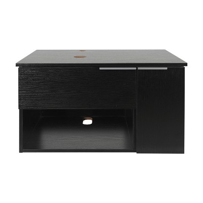 ELECWISH 28-Inch Bathroom Vanity, Modern Black Wall Mounted Bathroom Vanity with 1-Door and 1-Drawer