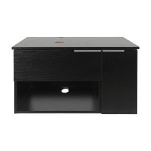 ELECWISH 28-Inch Bathroom Vanity, Modern Black Wall Mounted Bathroom Vanity with 1-Door and 1-Drawer - 1 of 4