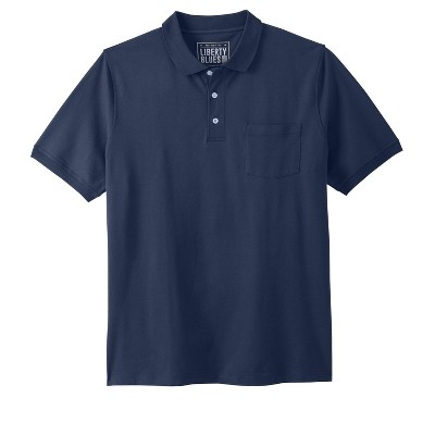 Liberty Blues by KingSize Men's Big & Tall Shrink-Less Pocket Piqué Polo