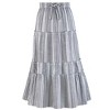 Collections Etc Striped Tiered Pull-On Elasticized Drawstring Waist Skirt - 2 of 4