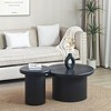 Vynxaria Round Fluted-Leg Coffee Tables - Modern Dual Table Set for Living Room - 4 of 4