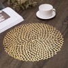 Anna-Kaci 4 Set Round Geometric Cutout Placemats with Modern Floral Design 15in - Gold - 2 of 4