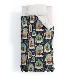 Heather Dutton Gingerbread Village Blue Comforter + Pillow Sham(s) - Deny Designs - 1 of 3