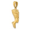 Black Bow Jewelry 14k Yellow Gold 3D Polished & Satin Egyptian Nefertiti Pendant - 4 of 4