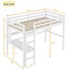 Sapphtopaz Twin Size Loft Bed with Desk&Storage Shelves,Wood Bed Frame with Ladder&Safety Guardrail,Space-Saving Kids Bed for Boys&Girls,Nursery - 4 of 4