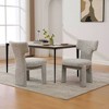 Set of 2 Dining Chairs Upholstered Dinner Chairs Armless Chairs Accent Chairs with Padded Seat & Curved Back - Modernluxe - 2 of 4