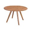 Royal Hampton Dining Table | 47" Round Top | Handmade Natural Brown Mango Wood | Angled Four Legged Base - 3 of 4
