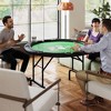 Soozier Poker Table Foldable 47" Round Casino Card Table for 8 Players with Cup Holders, Green - 3 of 4