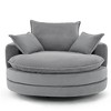 Merax 360° Swivel Barrel Chair with Dual-Layer Cushion Design - 3 of 4