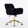 TiramisuBest Artificial Rabbit Hair Black Home Office Chair, 320mm Base, Large Seat, Reclining Chassis - 4 of 4
