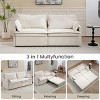 73.6'' Convertible Sofa,Corduroy Convertible Sofa With USB Charging Ports And Pillows,Pull-Out Sofa Bed,Convertible Sofa Bed-Cuddlewood - 3 of 4