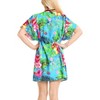 LA LEELA Women's Summer Mini Beach Tropical Dress Swimsuit V Neck Tops Cover Ups for Swimwear Women X-Large-XX-Large Blue, Floral - 4 of 4