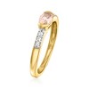 Ross-Simons 0.40 Carat Morganite and .10 ct. t.w. White Zircon Ring in 18kt Gold Over Sterling - 3 of 4